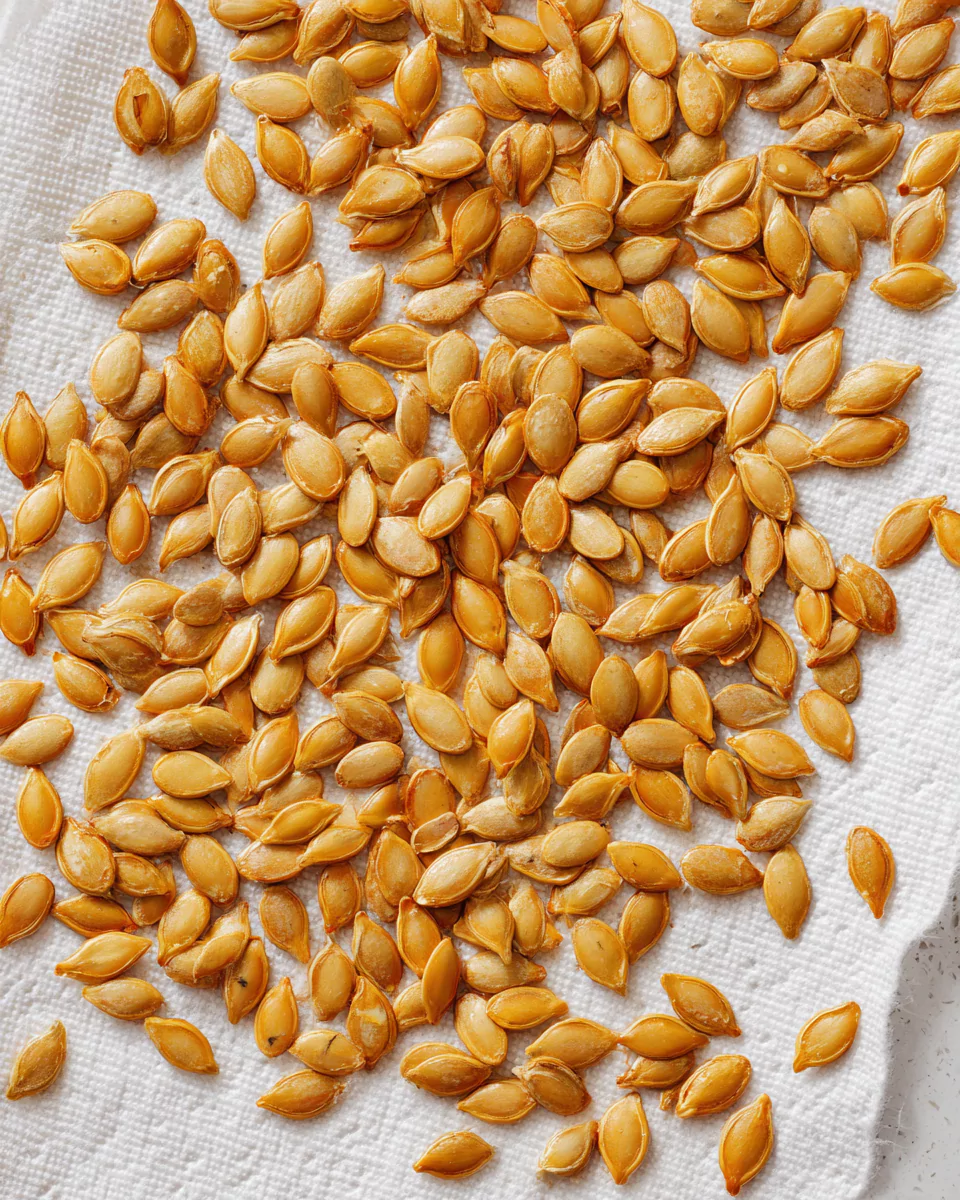 Pumpkin seeds drying before air fryer recipe