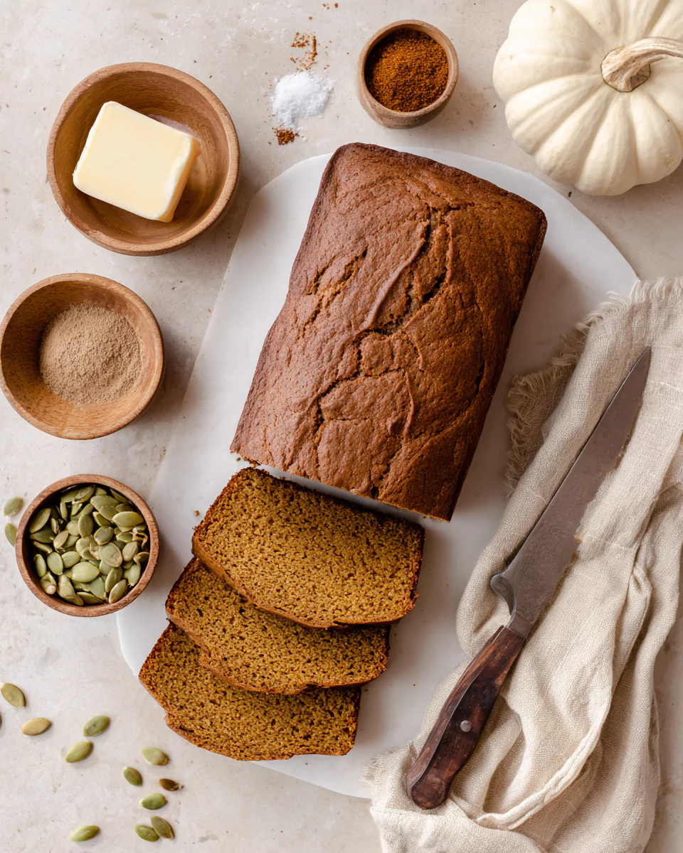 Gluten free pumpkin bread recipe card