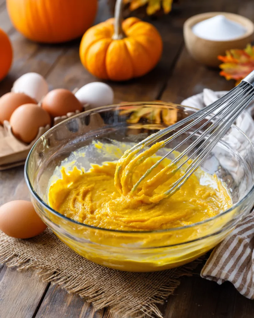Mixing gluten free pumpkin bread batter