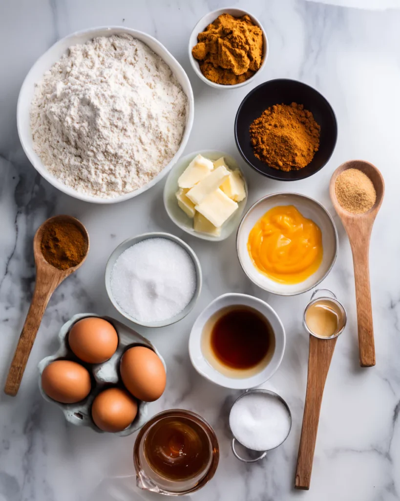 Maple pumpkin cookies ingredients flat lay