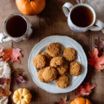 Maple pumpkin cookies served with chai tea