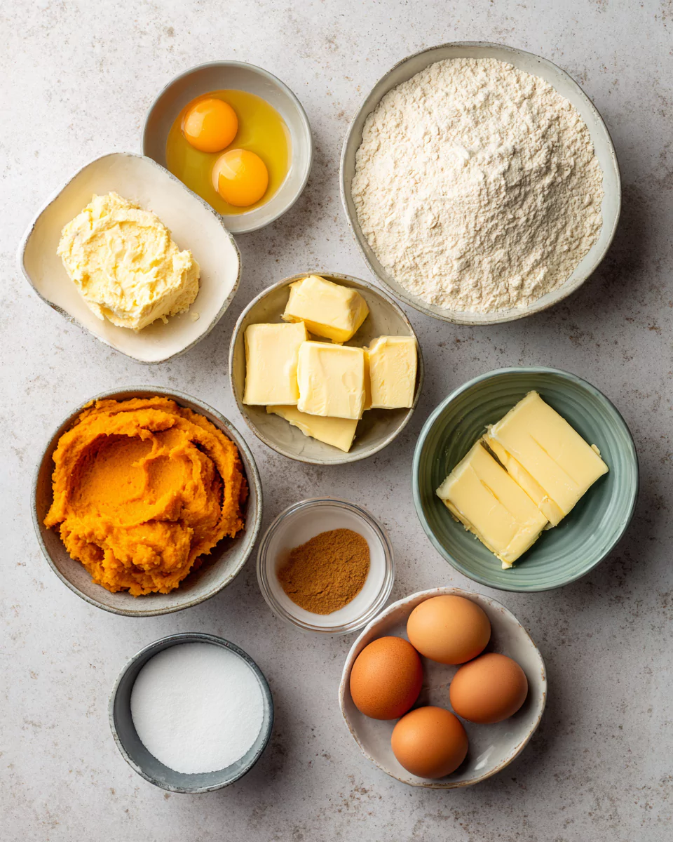 No-Knead Pumpkin Brioche ingredients