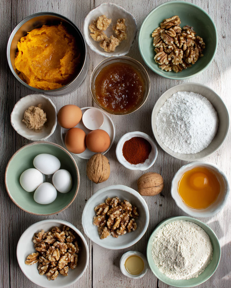 Pumpkin Ginger Walnut Bread ingredients