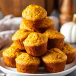 Pumpkin Mini Muffins close-up on plate
