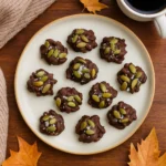 Serving chocolate covered pumpkin seeds with coffee