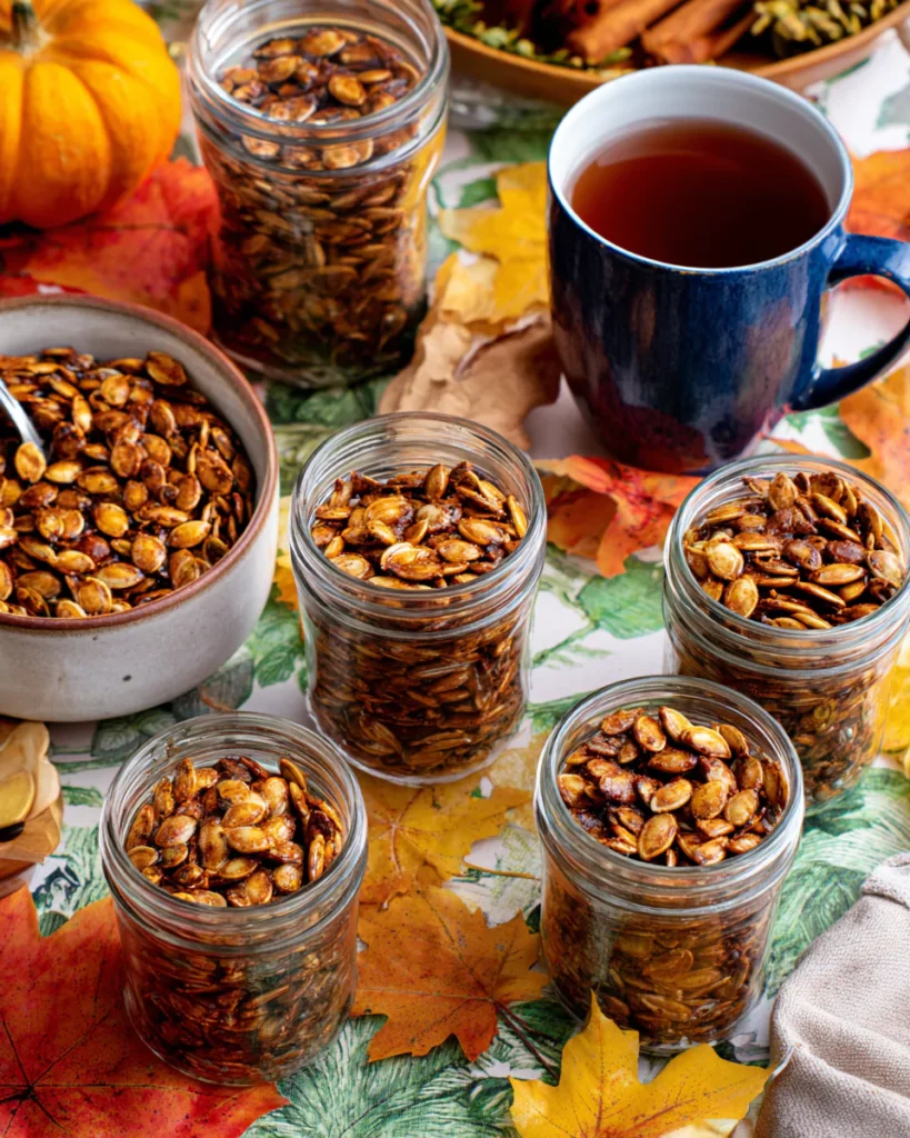 Serving roasted everything bagel pumpkin seeds
