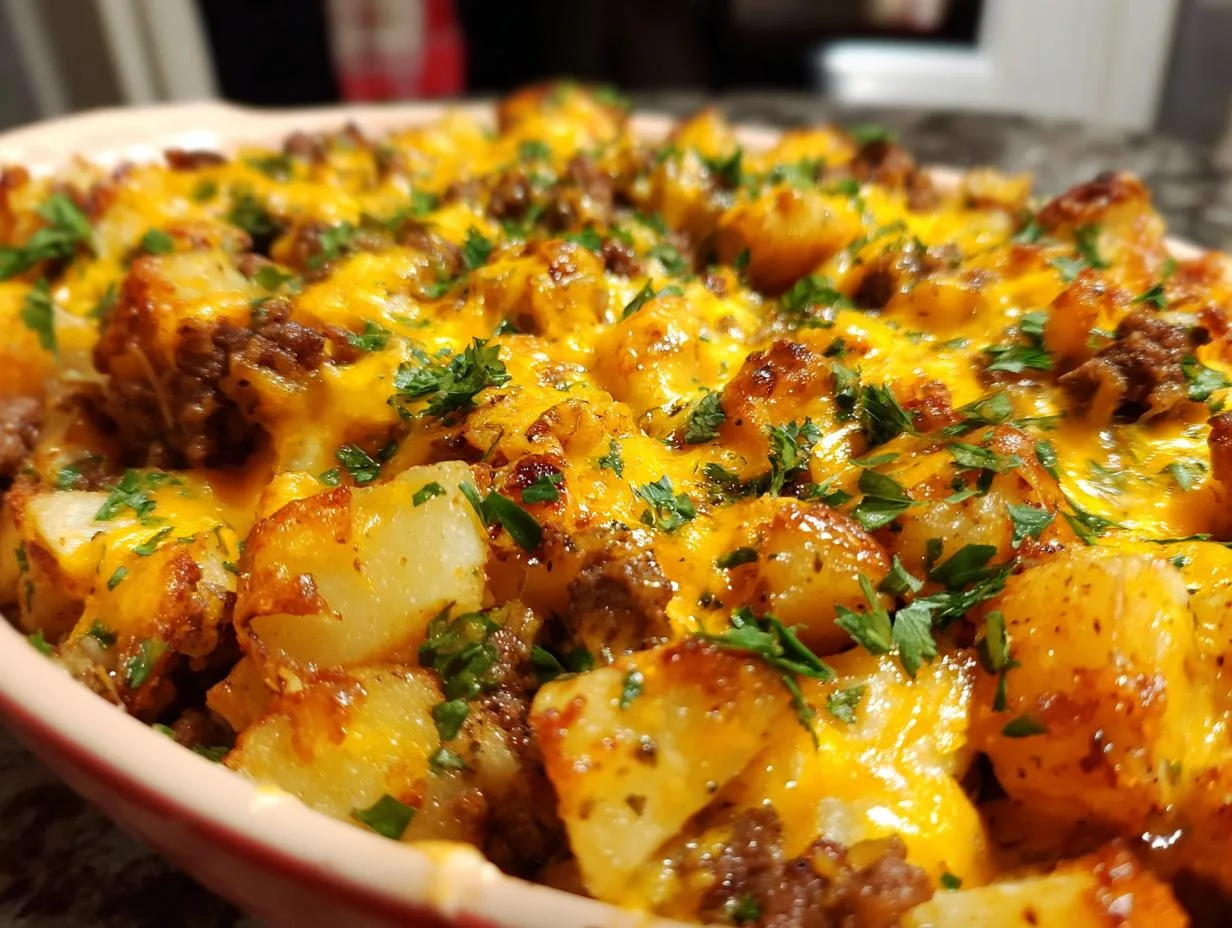 Cheesy Beef Potato Casserole Comforts Hungry Souls Fast