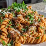 Garlic Parmesan Beef Rotini
