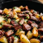 Garlic Steak Bites Potatoes