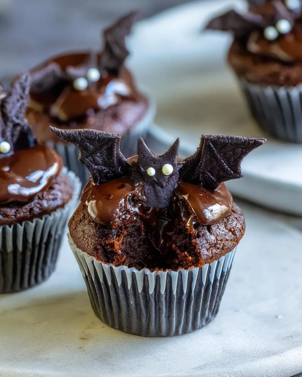 Halloween Bat Cupcakes - detail 2