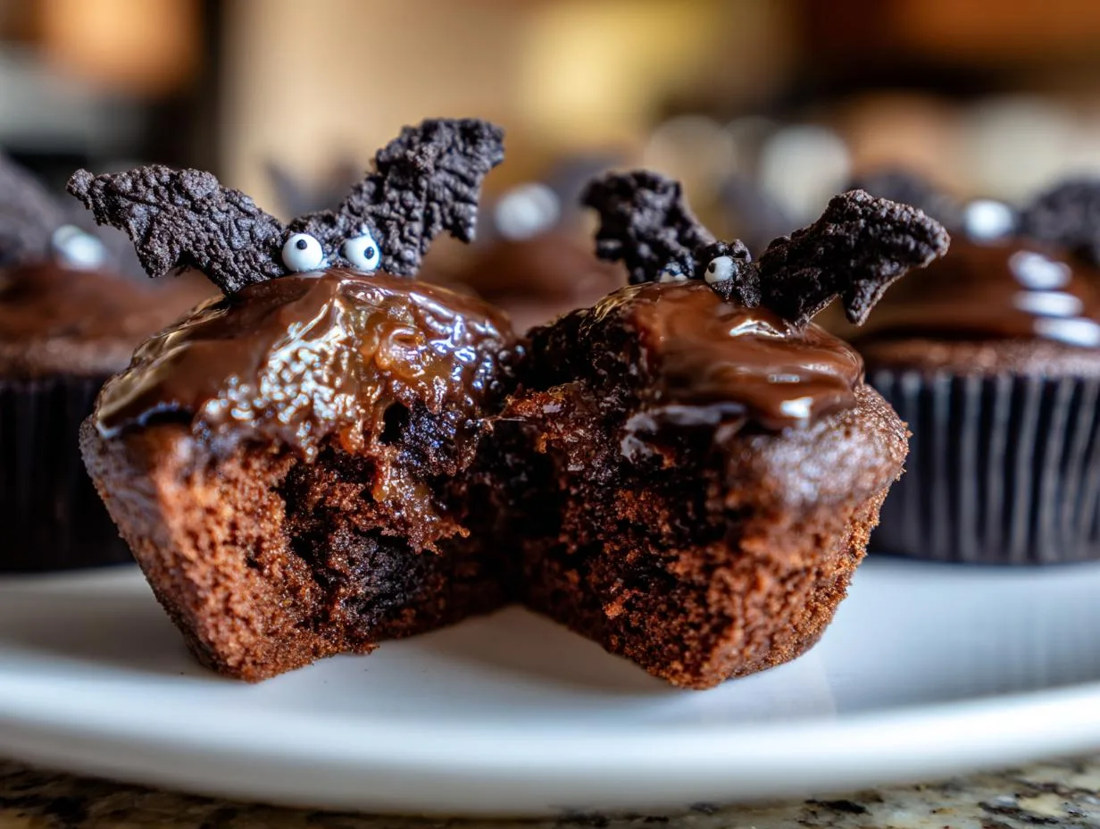 Spooky Halloween Bat Cupcakes with 3 Sinful Layers