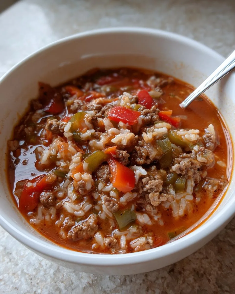 High Protein Stuffed Pepper Soup - detail 2