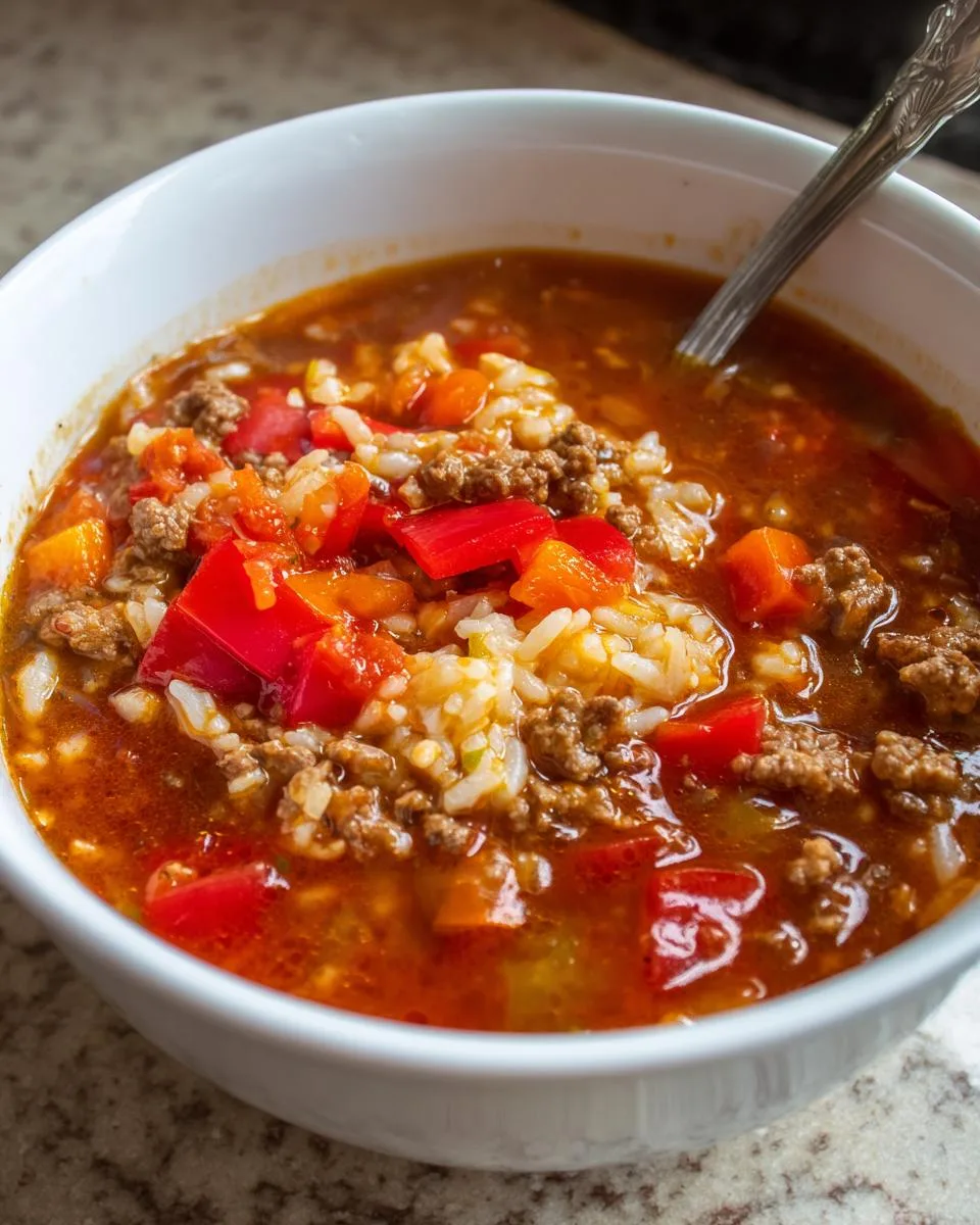High Protein Stuffed Pepper Soup - detail 3