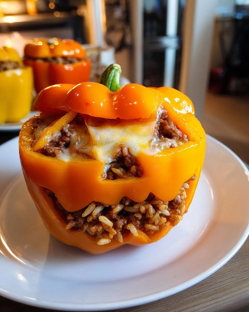 Jack-O-Lantern Stuffed Bell Peppers - detail 2