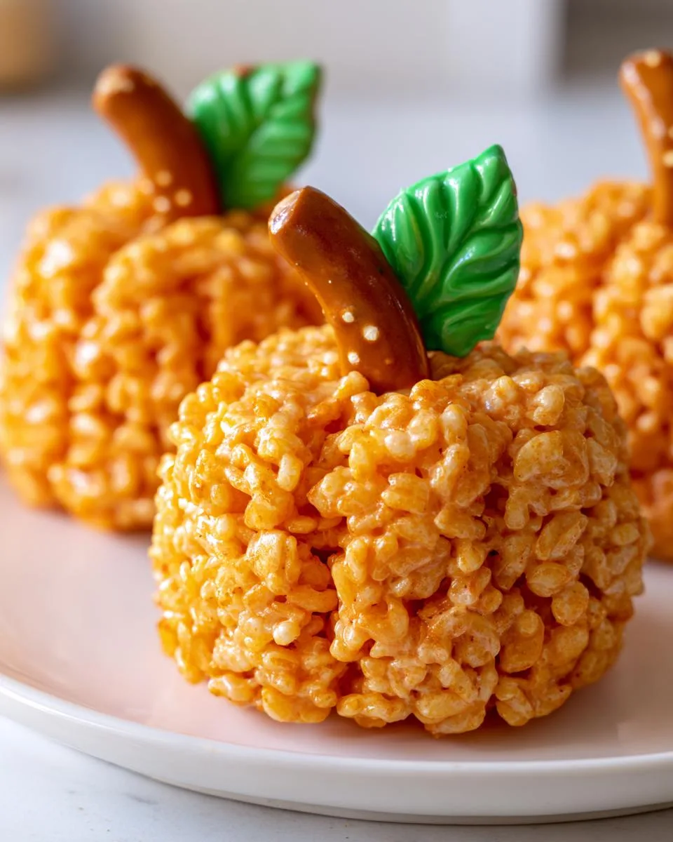 Pumpkin-Shaped Rice Krispie Treats - detail 2