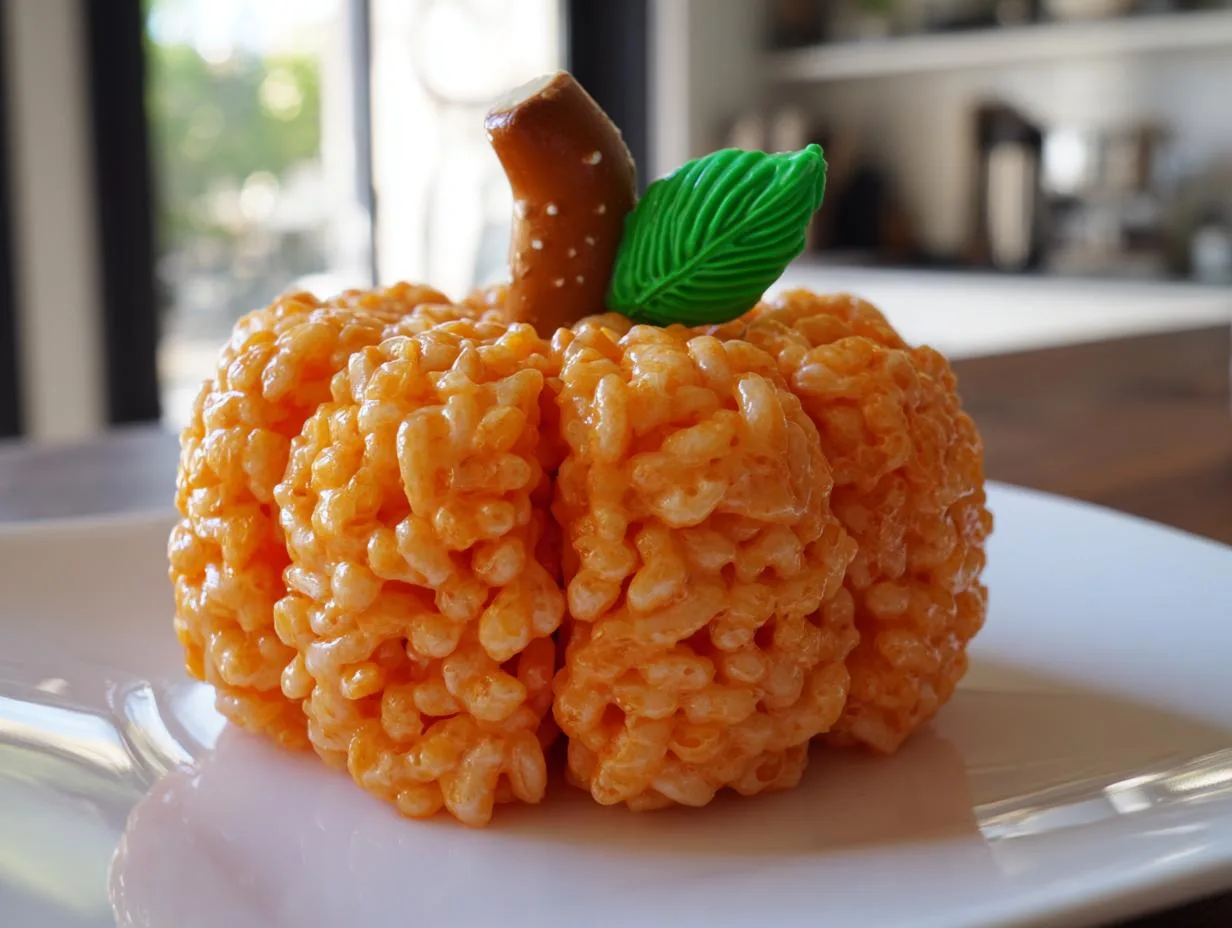 5-Ingredient Pumpkin-Shaped Rice Krispie Treats Kids Crave