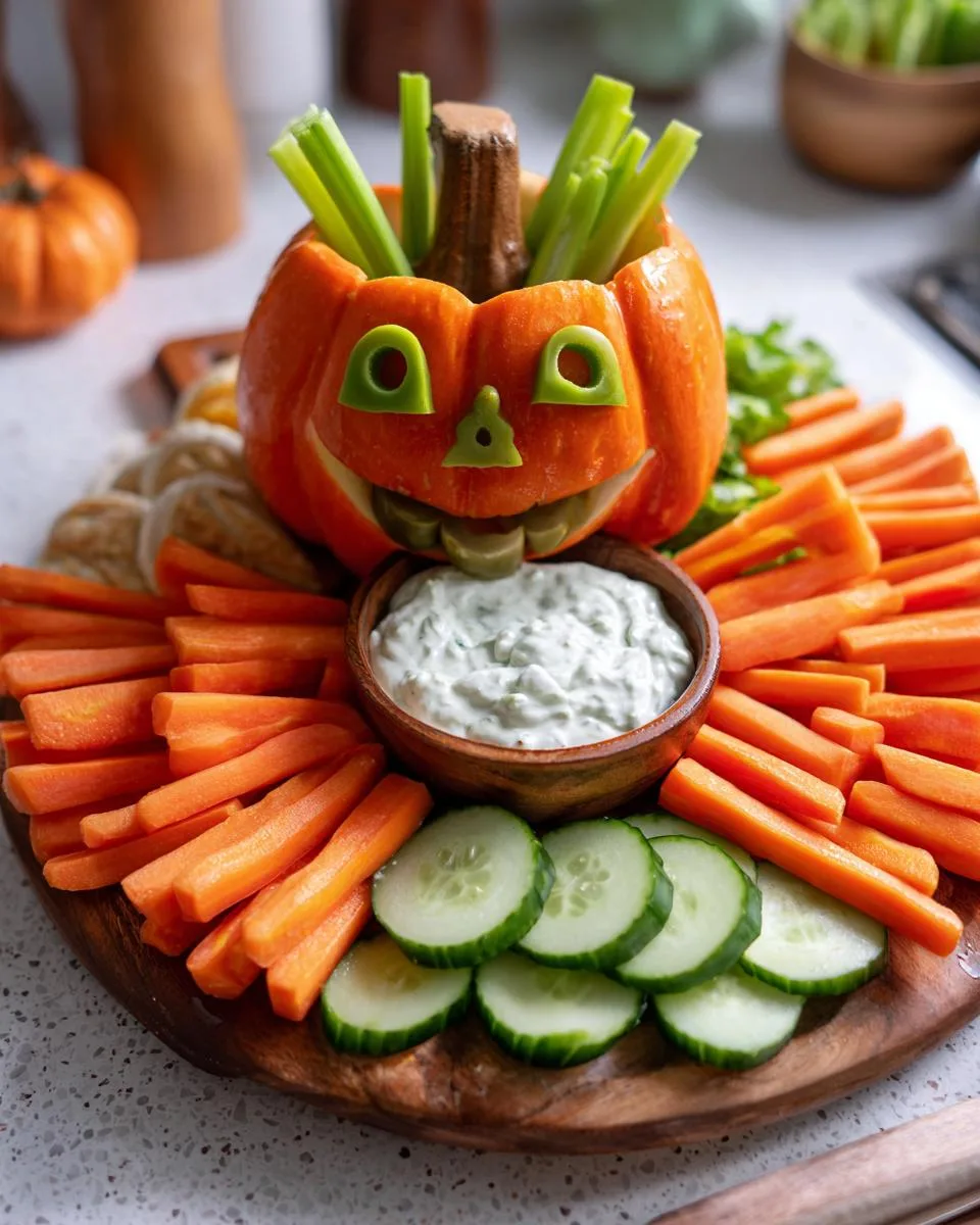 Pumpkin-Shaped Veggie Platter - detail 1
