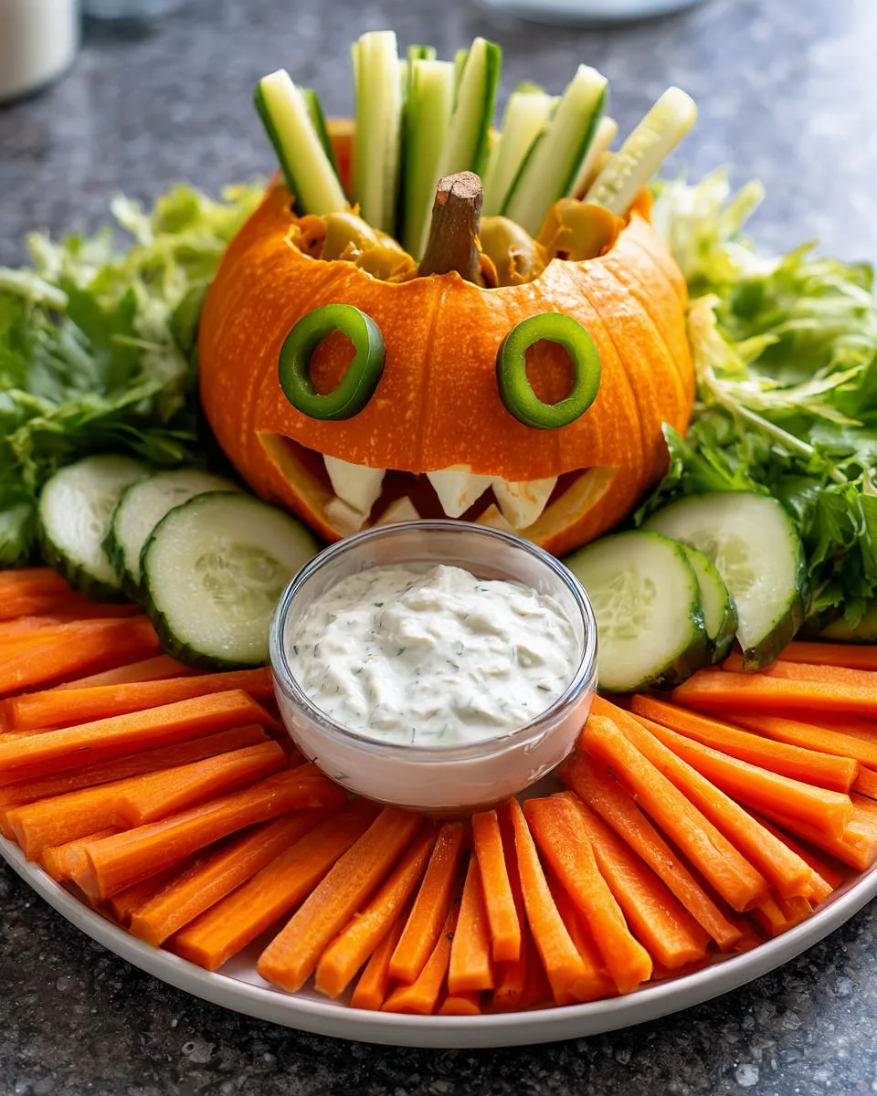 Pumpkin-Shaped Veggie Platter - detail 2