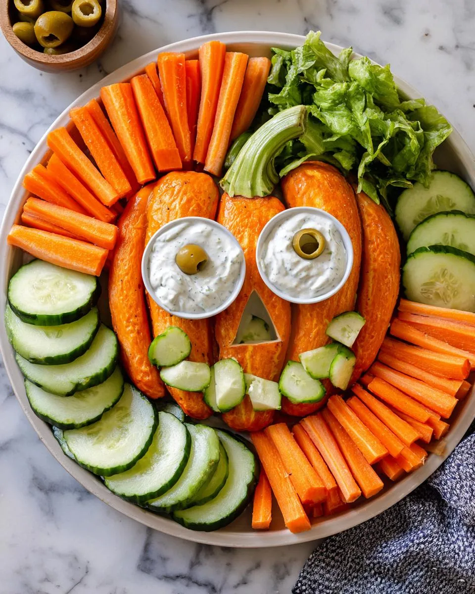 Pumpkin-Shaped Veggie Platter - detail 3