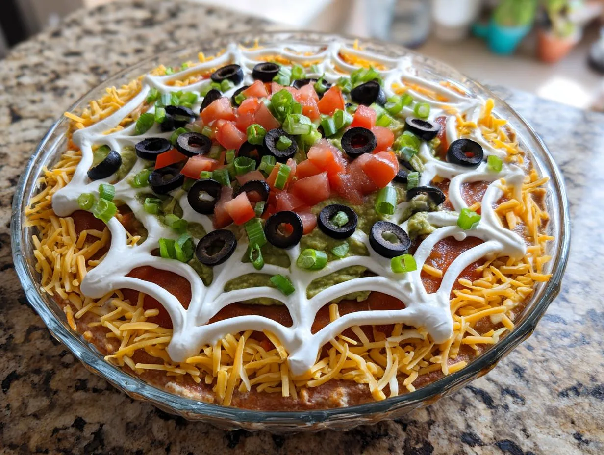 Spiderweb Taco Dip: 3 Layers of Spooky Deliciousness