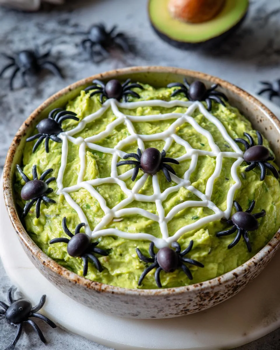 Spooky Spiderweb Guacamole - detail 3