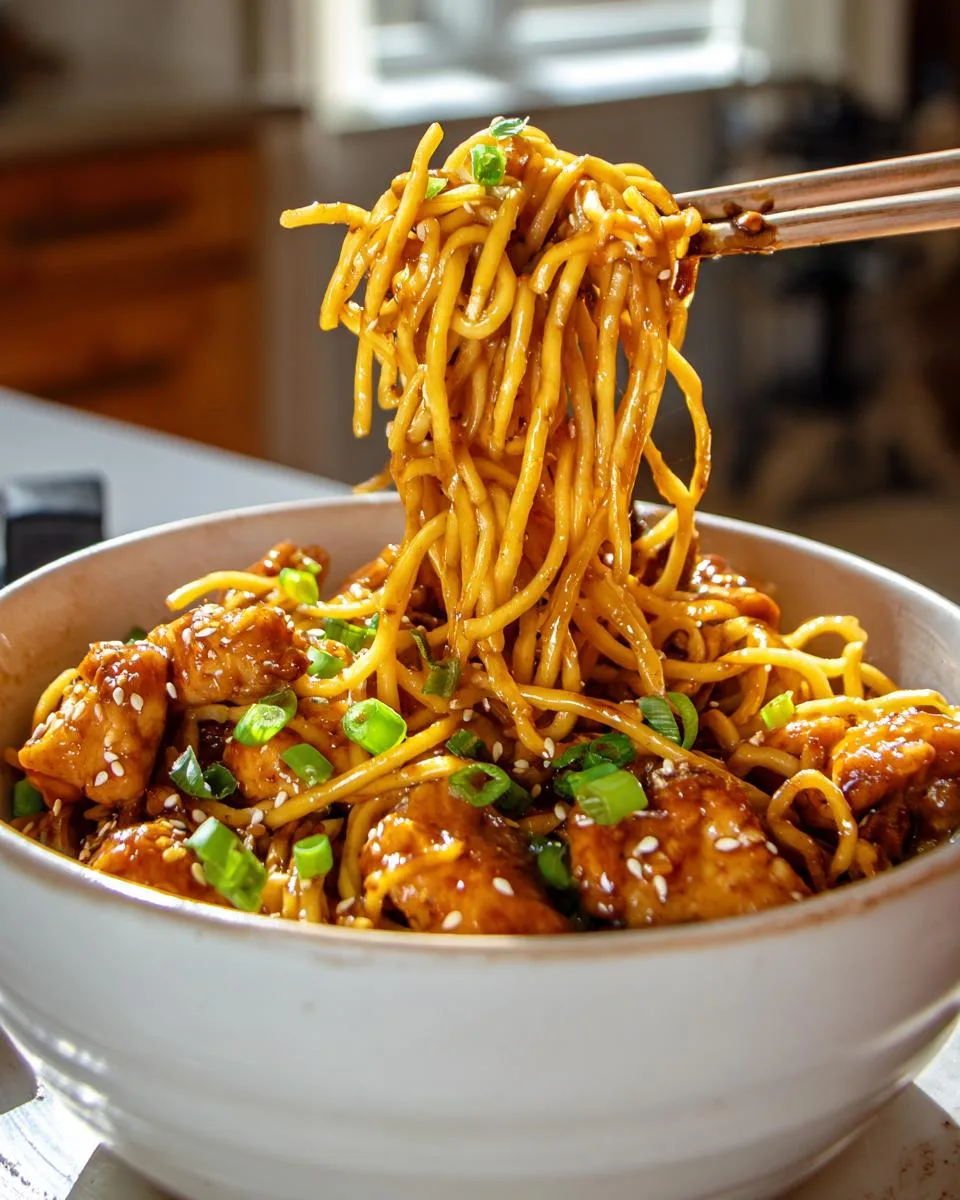Sticky Garlic Chicken Noodles - detail 2