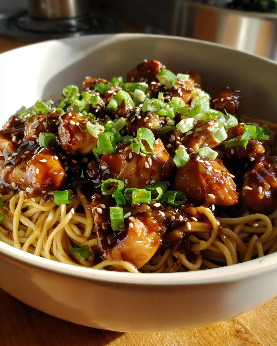 Sticky Garlic Chicken Noodles - detail 3