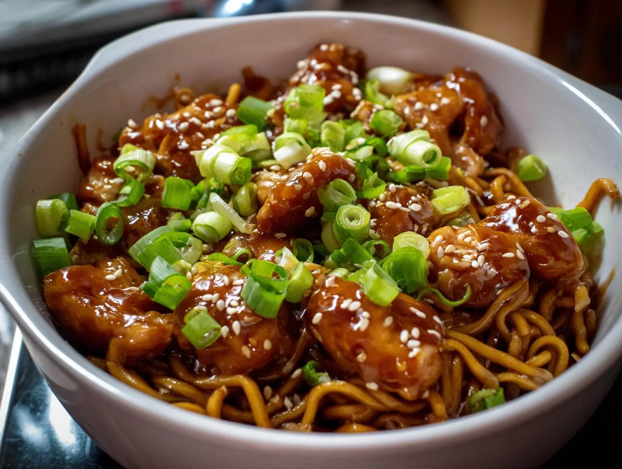 25-Minute Sticky Garlic Chicken Noodles You’ll Crave