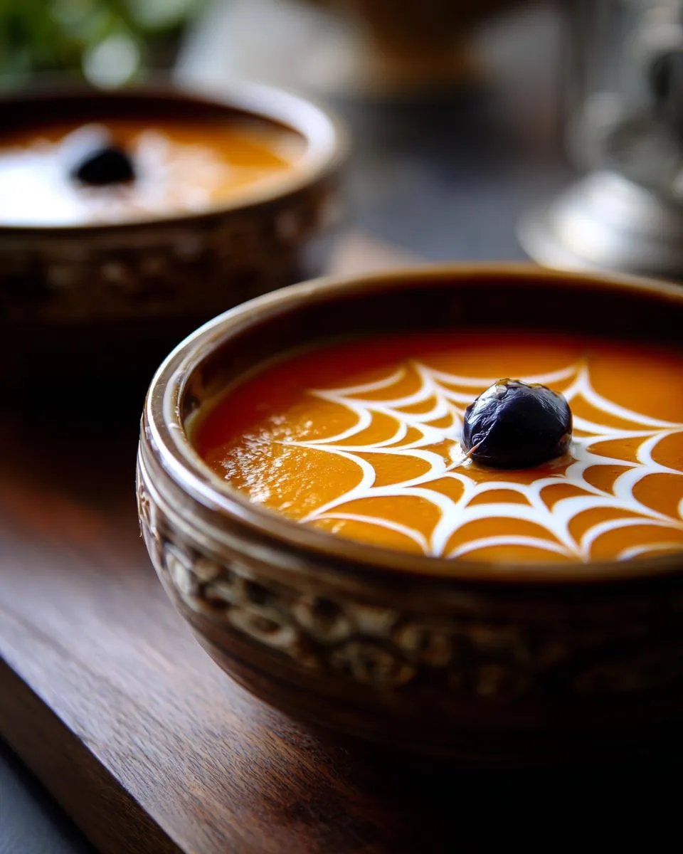 Tomato Pumpkin Spider Web Soup - detail 3