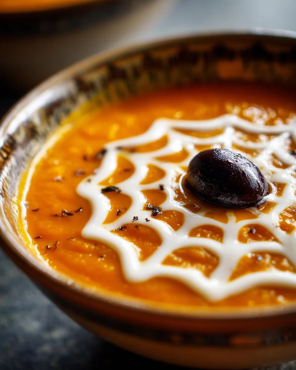 Tomato Pumpkin Spider Web Soup - detail 4