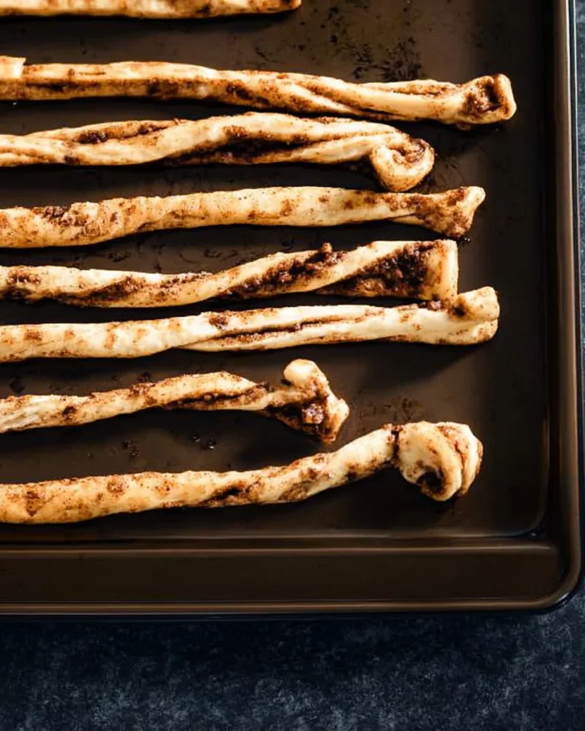 Baked spooky cinnamon roll guts