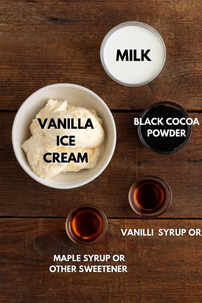 Black milkshake ingredients