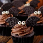 Single Halloween Bat Cupcake close-up