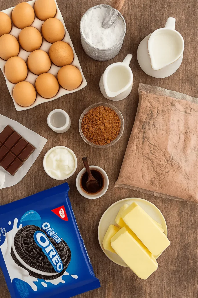 Halloween Bat Cupcakes ingredients laid out