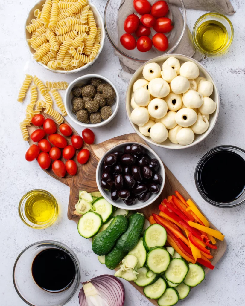 halloween-eyeball-pasta-salad-ingredients