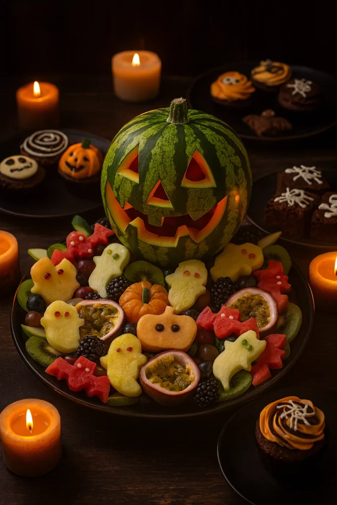 Halloween Fruit Salad party table