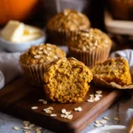 Pumpkin Oatmeal Muffin sliced open