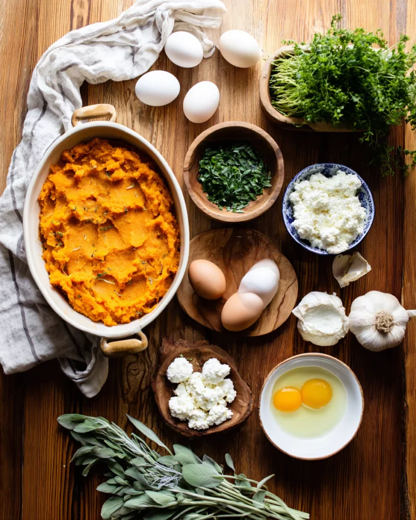 Savory pumpkin casserole ingredients