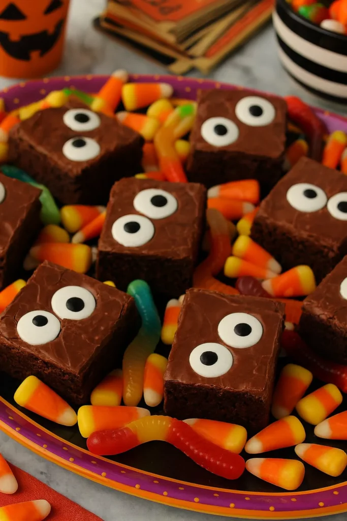 Serving Eyeball Brownies for Halloween