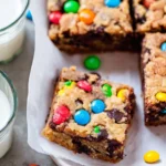 Monster Cookie Fudgy Brownies served on a platter