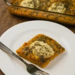 Serving savory pumpkin casserole with sides