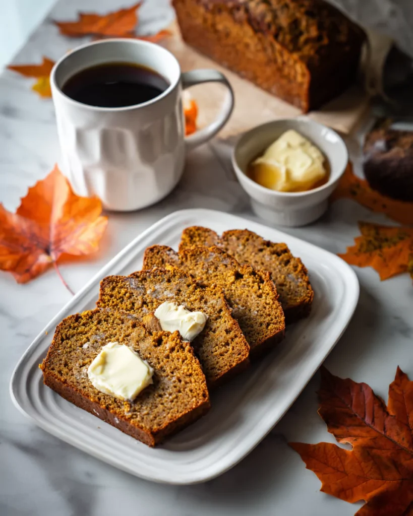 Sourdough Pumpkin Bread served with butter