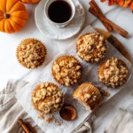 Sourdough pumpkin muffins with golden topping
