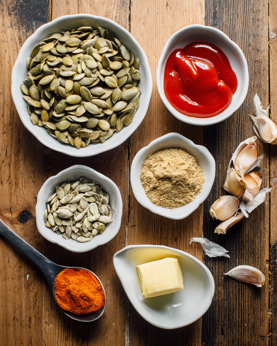 Ingredients for Spicy Sriracha Pumpkin Seeds