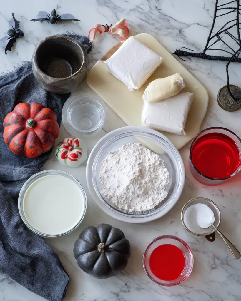 Spooky cinnamon roll guts ingredients
