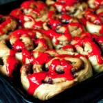 Spooky cinnamon roll guts recipe card
