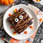 Spooky mummy brownies Halloween serving