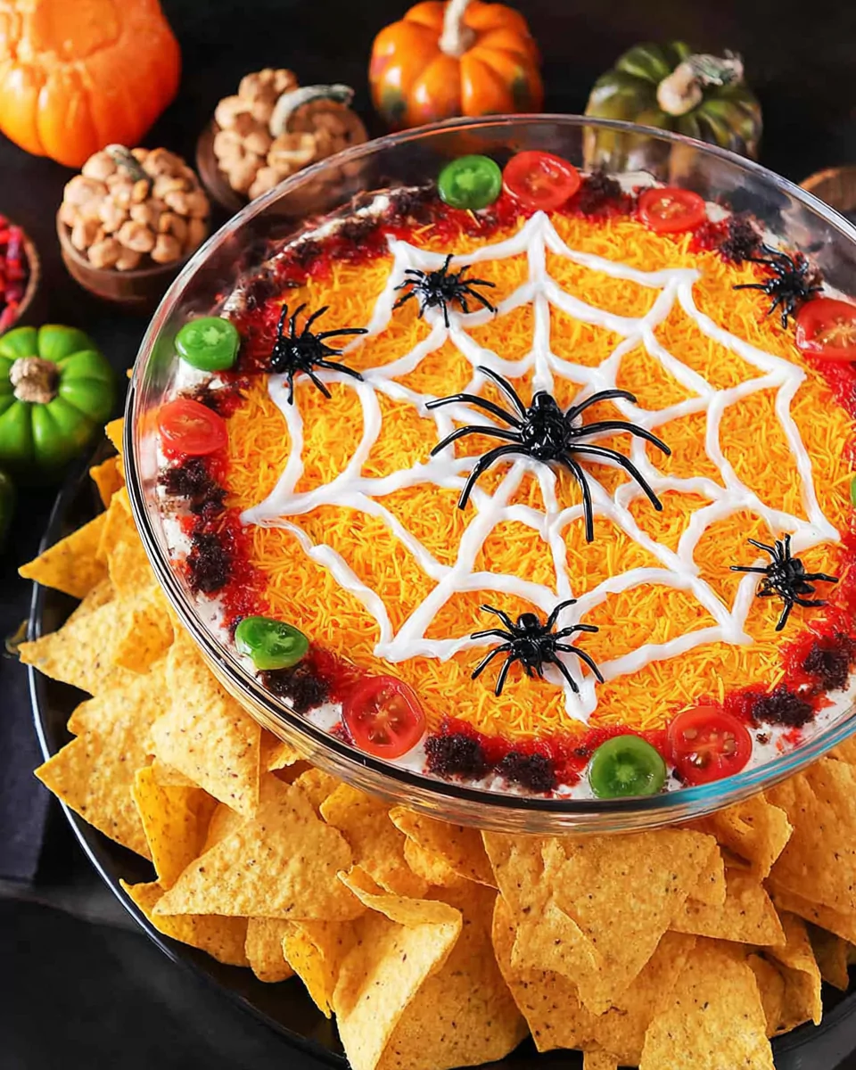 Spooky Spider Web 7-Layer Dip Recipe That’s Perfect for Halloween
