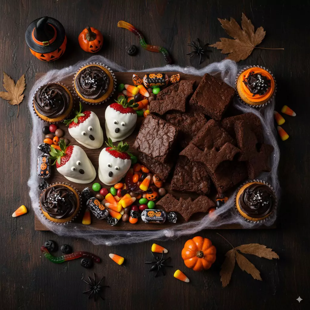 Strawberry Ghosts Halloween Platter
