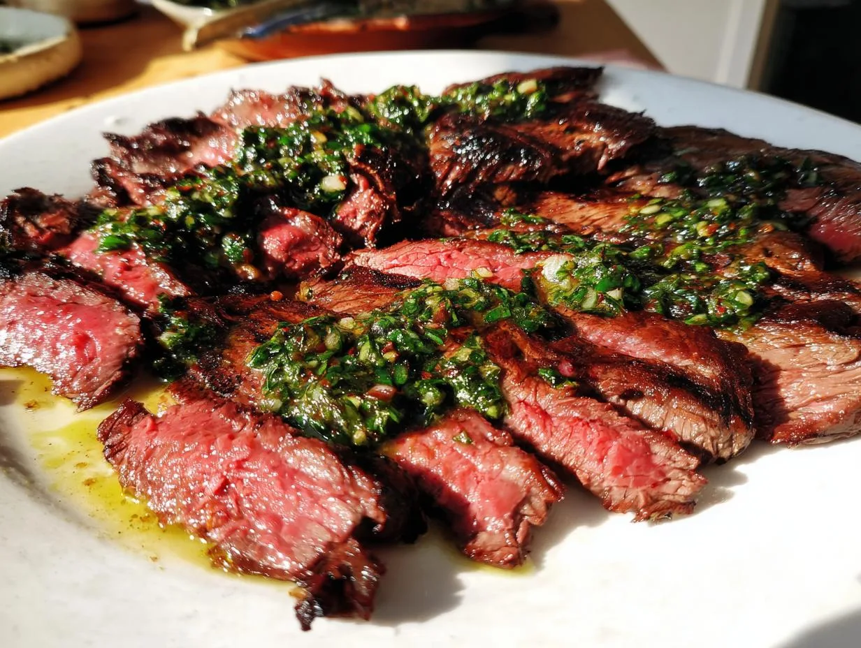 Juicy Bavette Steak Garlic Sauce in Just 1 Hour